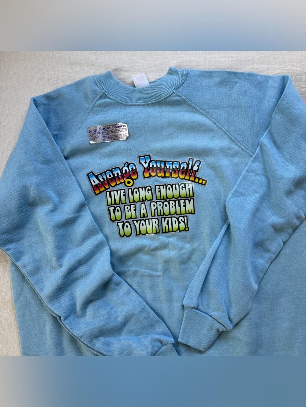 Vintage 70s 1979 Avenge Yourself Novelty andGraphic Deadstock Anvil Sweatshirt L